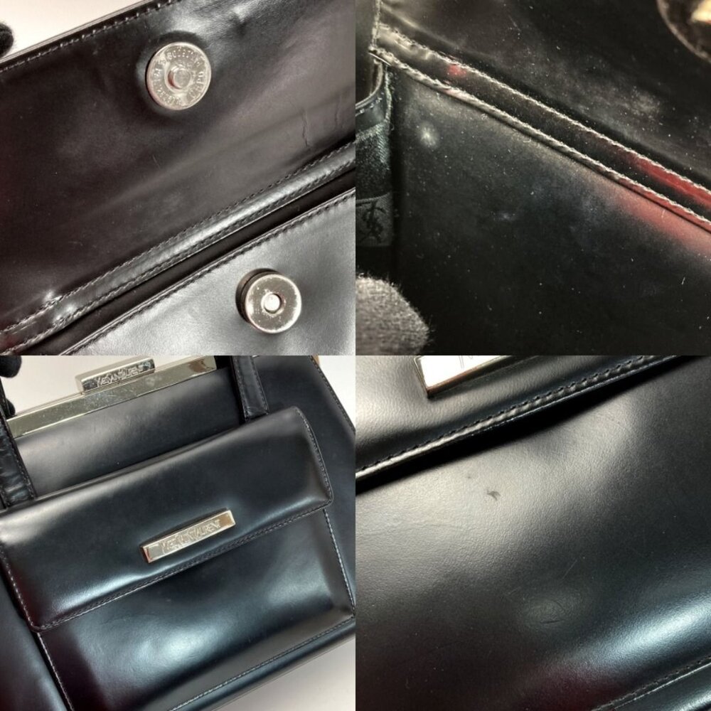 Yves Saint Laurent Clasp Handbag Black Leather Hotei - Picture 6 of 9